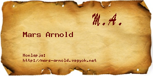 Mars Arnold névjegykártya
